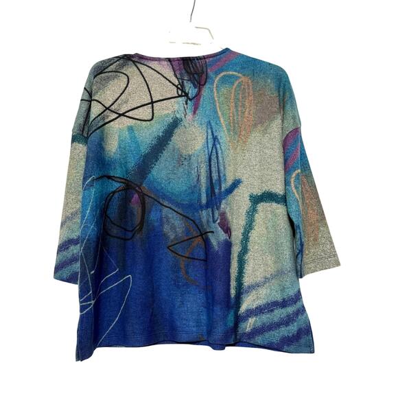 Multiples Abstract Print Soft Tunic, Size L - Picture 2 of 5
